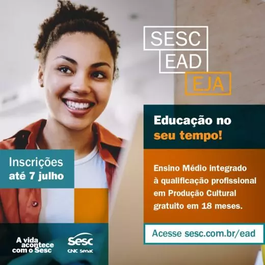 Sesc EAD EJA está com as inscrições abertas para o segundo semestreDivulgação Sesc