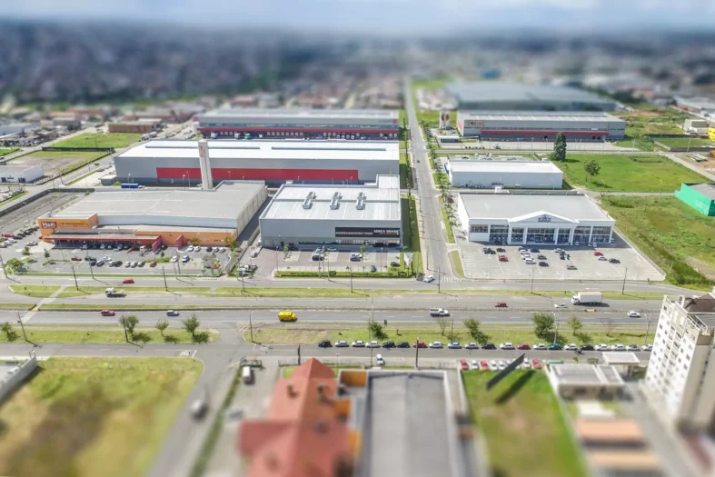 Vista aérea do setor industrial, no município de Pinhais (Crédito: Prefeitura de Pinhais)