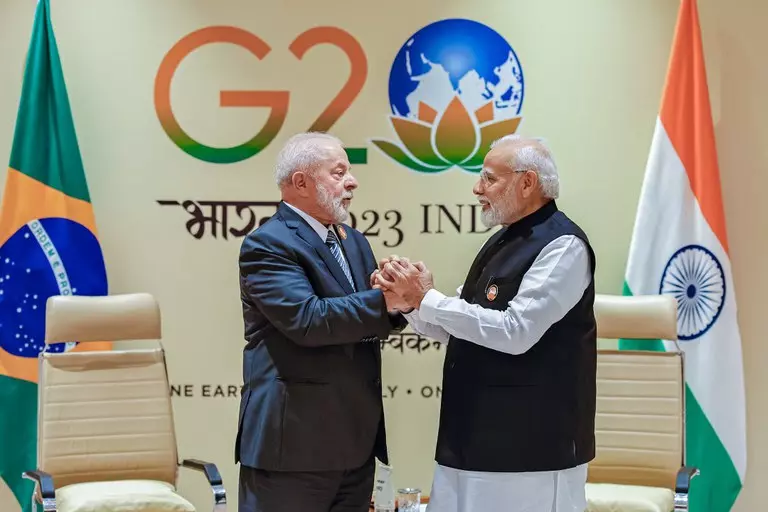 Em encontro com Modi, Lula destacou o consenso expresso pela declaração de líderes: "não nos interessa um G20 dividido" - Foto: Ricardo Stuckert/ PR