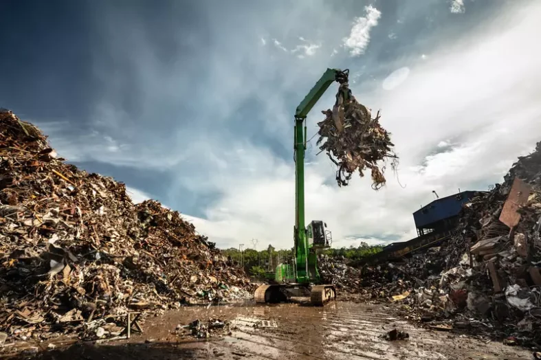 Pátio de sucata em usina da Gerdau. Crédito: Divulgação