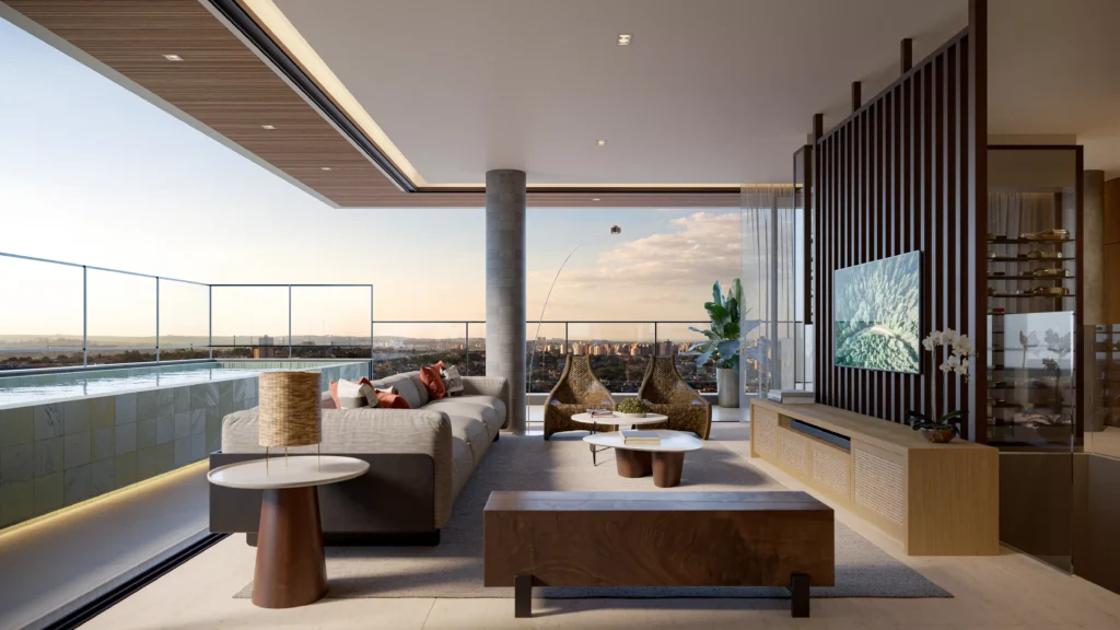 Amáz, o mais recente lançamento da GT Building, tem projeto arquitetônico inspirado na Amazônia. Divulgação