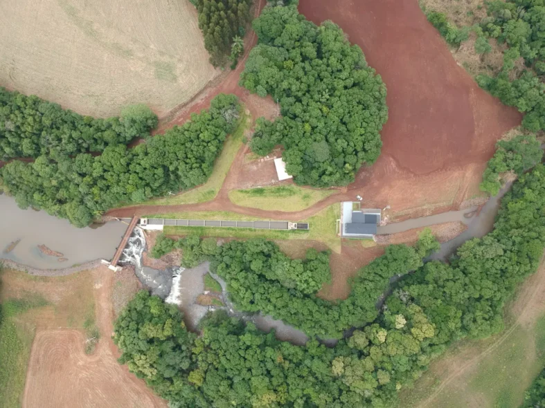 Foto: CGH João do Passo, localizada em Panambi/RS, entrou em geração comercial em fevereiro de 2022, potência instalada de 500 kw.