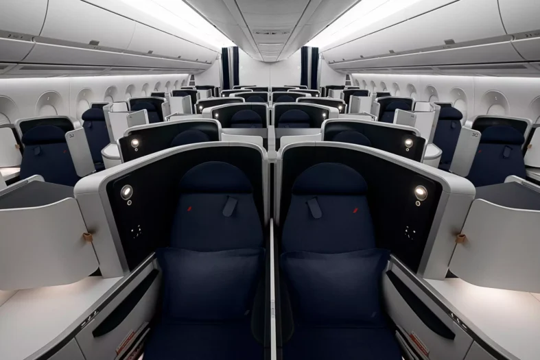 A exclusiva classe Business da Air France, com 34 assentos