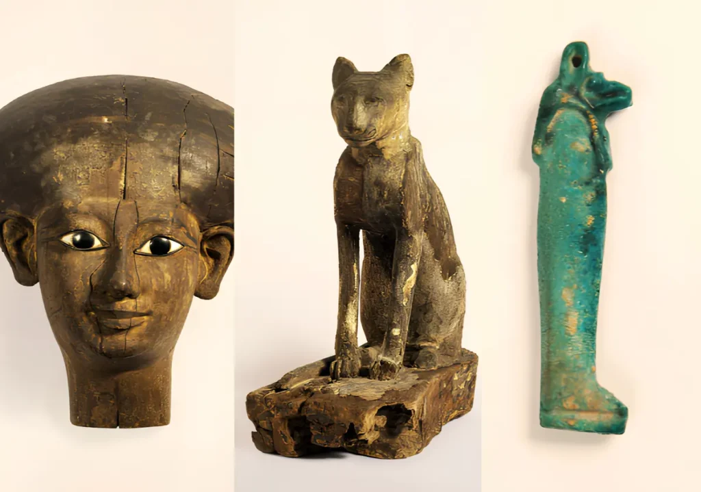 Na ordem: Rosto de Esquife, Esquife de Gato e Amuleto (Fotos: Mario Grisolli e Marcio Brigatto)