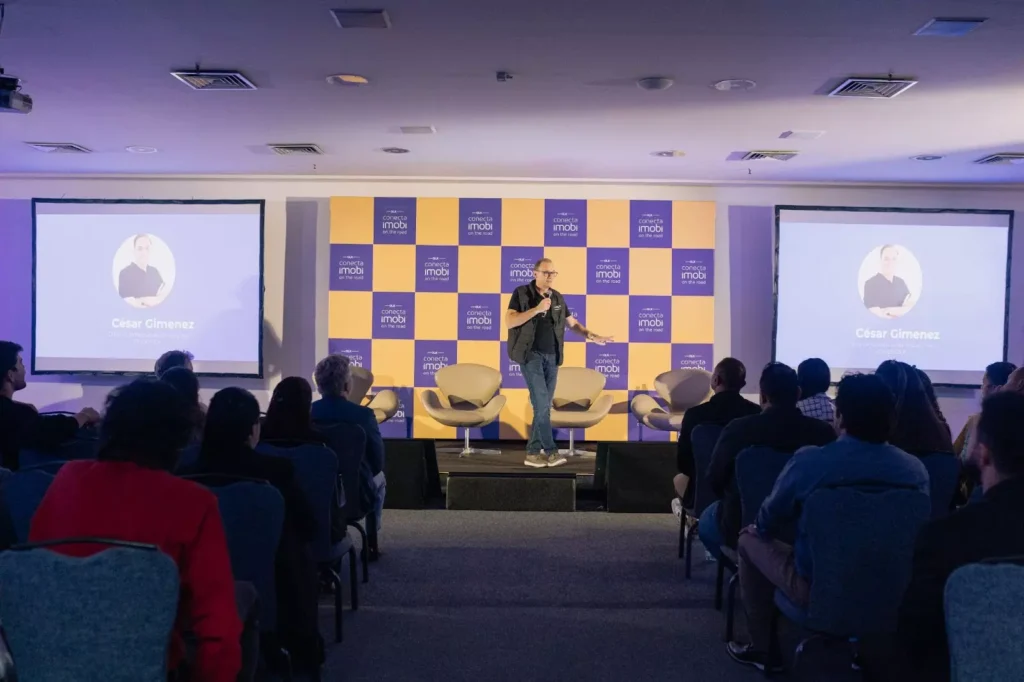 César Gimenez no Conecta Imobi On The Road, que aconteceu em Belo Horizonte - Crédito:Divulgação/Grupo OLX