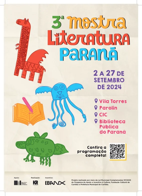 Cartaz da 3ª edição da Mostra Literatura Paraná