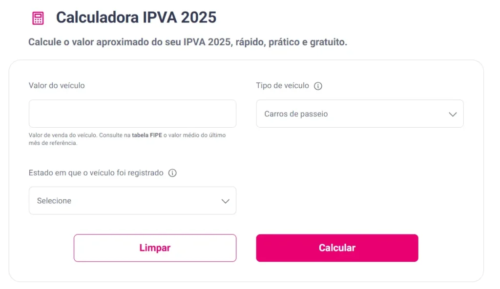 Calculadora de IPVA_SERASA