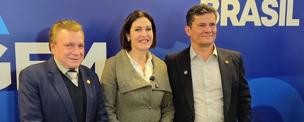 Deputado Mauro Moraes, Cristina e o senador Sérgio Moro