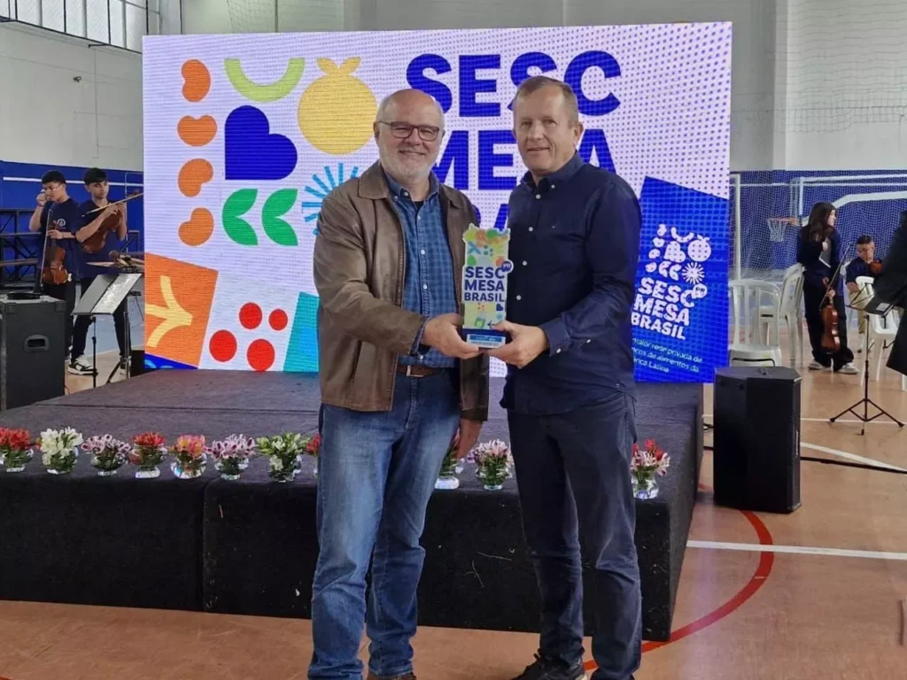Vice-Presidente da Fecomercio Paulo Salesbram com o presidente da Apras, Harri Pankratz