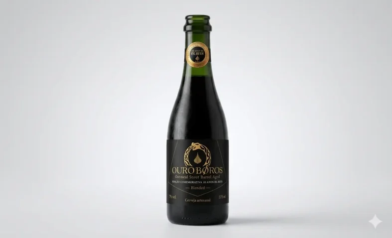 Garrafa de 375 ml da Ouroboros da Øl Beer (Imagem: Divulgação) 