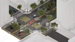 Visconde de Guarapuava revitalizada com fiação subterrânea, ciclovia e jardins de chuva