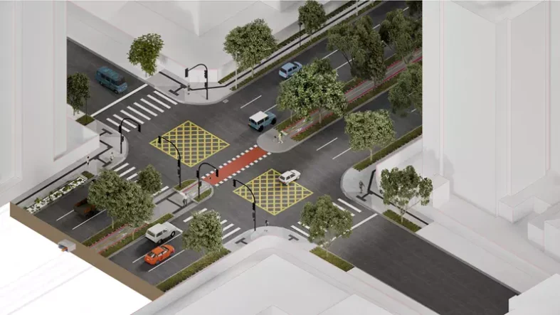 Visconde de Guarapuava revitalizada com fiação subterrânea, ciclovia e jardins de chuva