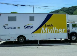 unidade móvel Sesc Saúde Mulher