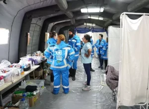 Voluntários da Força Nacional do SUS em atuaçao no hospital de campanha de Canoas - Foto: Gabriel Galli/MS