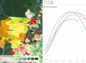 Após dois anos de produtividade acima da tendência, índice de vegetação no Mato Grosso (foto) apresenta curva desfavorável EarthDaily Agro / Divulgação