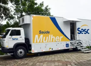 unidade móvel Sesc Saúde Mulher