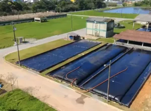 ETE (Estação de Tratamento de Esgoto) de Guaratuba que já está recebendo reforço para dar conta de alta demanda na temporada de verão. Divulgação.