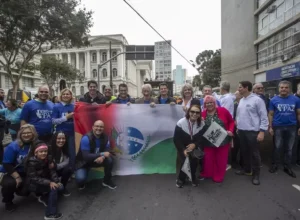 Antes da chuva, Darci Piana e Eduardo Pimentel saudaram os participantes foto Ricardo Marajó-SMCS