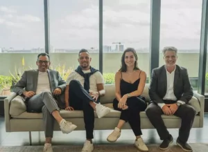 Da esquerda para direita: André Duek, Diego Alves, Carolina Lara e Vicente Siciliano Junior. Crédito: NTX Agency