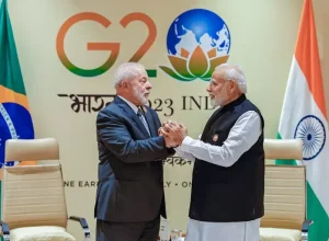 Em encontro com Modi, Lula destacou o consenso expresso pela declaração de líderes: "não nos interessa um G20 dividido" - Foto: Ricardo Stuckert/ PR