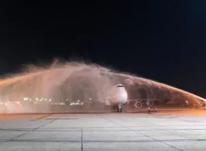 Batismo da Aeronava Jumbo 747 da Atlas Air no RIOgaleão