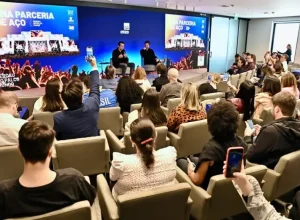 Gustavo Werneck, CEO da Gerdau e Luis Justo CEO da Rock World Crédito: Marcos Oliveira