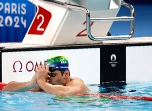 FOTO: Marcelo Chierighini após a prova. Foto: Satiro Sodré/CBDA