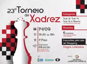 torneio de xadrez no Shopping Jardim das Américas