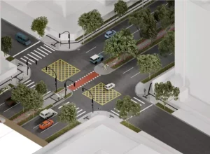 Visconde de Guarapuava revitalizada com fiação subterrânea, ciclovia e jardins de chuva